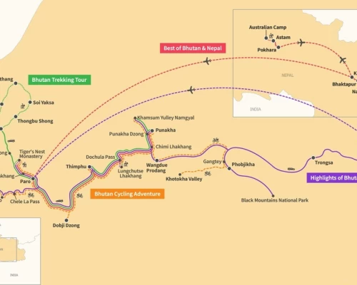 Bhutan Tour Map